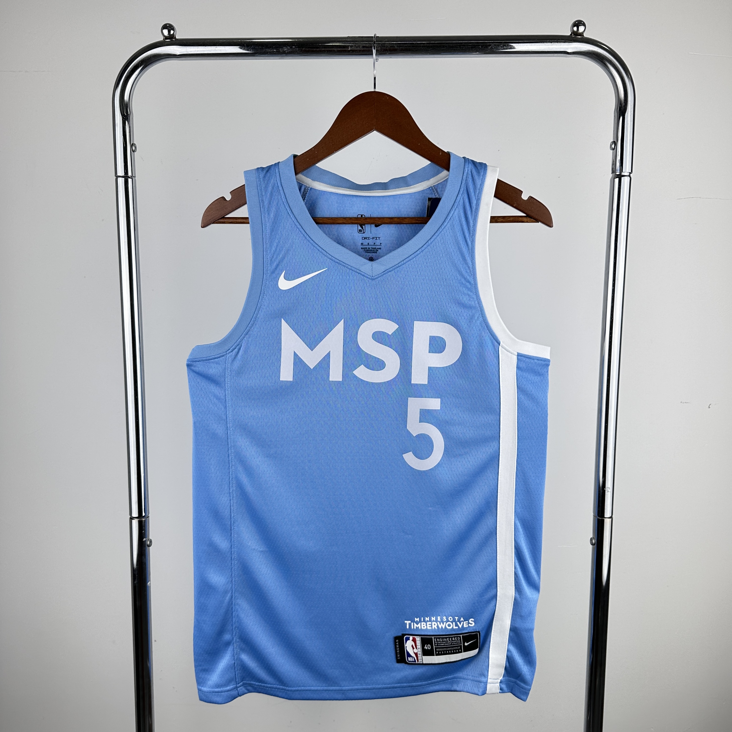 Men Minnesota Timberwolves #5 Edwards Light Blue Nike 2024 NBA Jersey->minnesota timberwolves->NBA Jersey